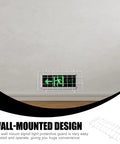 Heavy Duty Exit Sign Wire Guard Cage For Wall Mounts installed over exit light on wall, sturdy iron shield, 15.7 x 8.19 inch