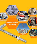 Pro Grade Stainless Steel Taper Welding Gauge For Gap And Depth Measurement, Dual Scale Ruler shown with various applications