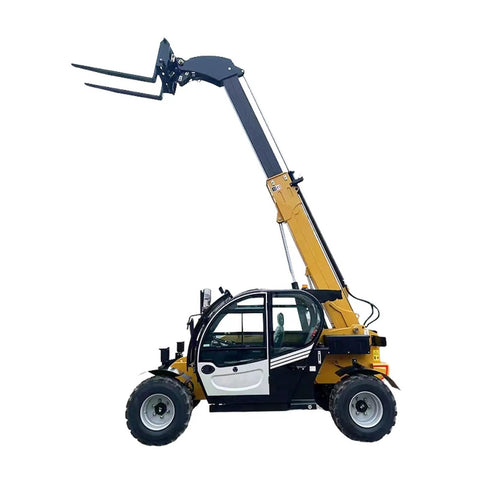 Heavy Duty Telehandler Telescopic Forklift Packing A Rock Solid Five Ton Lift Capacity Along With An Extended High Reach Boom side view