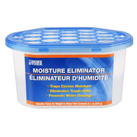 8 Pack Moisture Absorber Tubs 9.8 Oz Each For Your Home Humidity And Odor Control In Closets, Laundry Rooms, Basements, And Bathrooms Spill Proof Containers Keeps Air Fresh And Dampness Gone All Day, white tub with blue lid