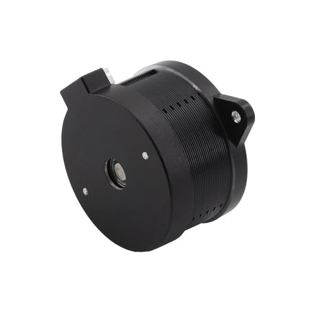 Black NEMA 14 36mm pancake stepper motor with round body, front shaft, and mounting tab visible.