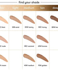 Shade palette for Full Coverage Body Foundation Stick In Nude Shade displays various skin tones from fair to deep.