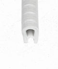 White Edge Trim Small 0.375 Inch U Height And 0.039 To 0.093 Inch Grip Range For 100 Foot Flexible Edge Channel with Snap In Clips