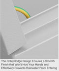 Close-up of the rolled edge design on the Badass Wall Mount EV Charger Cover and Outdoor Lock Box, ensuring safety and weather prevention.