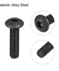Built Tough M3 x 12 mm Hex Socket Button Head Cap Screws Grade 12.9 Alloy Steel Fasteners With Black Oxide Finish and Super Smooth Threads