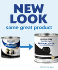 New look packaging for Flat Black Latex Paint For Indoor Outdoor DIY Projects, Water Based, Low Odor, 8 oz.
