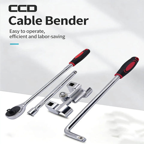 Pro Level Manual Wire Bender Kit Straight Up Heavy Duty No Sweat 0 To 90 Degree Adjustable Cable Shaper with hand tools.