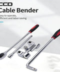 Built Tough Manual CCD Cable Bender Tool For 10kv Power Lines Adjustable 0 To 90 Degree Wire Bending Gear with chrome finish.