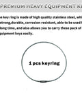 Heavy equipment key ring for 60 Piece No Duplicate Heavy Equipment Keys Master Set With Key Rings For Quick Access On Construction Machines