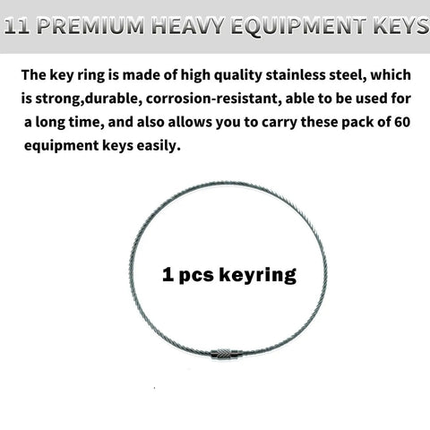 Heavy equipment key ring for 60 Piece No Duplicate Heavy Equipment Keys Master Set With Key Rings For Quick Access On Construction Machines