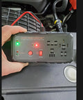12V Automotive Relay Tester Kit with Battery and Alternator Check in use, testing 4 and 5 pin relays for diagnosis
