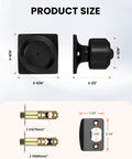Dimensions of Six Pack Matte Black Interior Door Knobs With Privacy Function For Bedroom Or Bathroom, Easy Grip Door Knobs