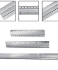 Dual Scale Aluminum Straight Ruler With Metric And Imperial Measurements, Precision Sketching Tool in 15cm, 20cm, 30cm sizes