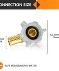 Ten Piece PEX Fittings Set With Brass Crimp Fittings For One Half Inch PEX To One Half Inch Female NPT Swivel Elbow For Potable Water Certified To ASTM F1807 And NSF ANSI 61 Lead Free. 1/2 inch PEX x 1/2 inch NPT swivel elbow
