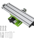 Pro Grade Precision Cross Slide Table Mini Compound Drilling Bench Featuring Smooth Adjustable Dovetail Slots with aluminum rail and base.