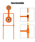 Double Spinner Auto Reset Steel Target For Handguns Up To.44 Magnum With 3.5 Inch And 4.5 Inch Targets; easy assembly details