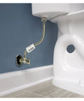 Toilet Angle Shut Off Valve Set With Escutcheon Plate And 12-Inch Stainless Steel Braided Water Supply Line With Brass Nut in bathroom setup