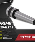 Image of a 2MT 1-Inch Crown Spur Drive Center For Wood Turning Lathe With Killer Bite And Positive Drive Durable Alloy Steel Construction Ideal For Wood And Metal Lathe Projects, showcasing its alloy steel build.