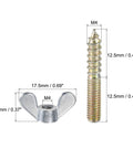 Heavy Duty M4x25mm Hanger Bolts And Matching Wing Nuts Hardware Kit For Furniture Mods And DIY Builds Bang For Your Buck Solid Steel Construction displayed with measurements.