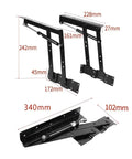 Two Pack Lift Up Table Hinges With Pneumatic Lift Smooth Soft Opening For Lift Top Coffee And Tea Tables with measurements