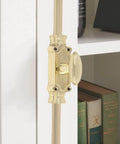 Solid Brass Window Cremone Bolt With Classic Style, Heavy Duty 6 Feet, Polished Lacquered Finish, Cut-To-Fit Rod on white window