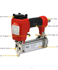 Hella Reliable Oil Free Pneumatic Staple Gun And Kickass Finish Nailer with ergonomic grip and detailed control features.