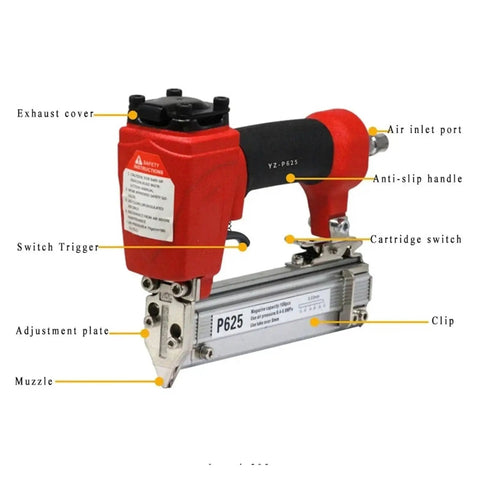 Hella Reliable Oil Free Pneumatic Staple Gun And Kickass Finish Nailer with ergonomic grip and detailed control features.