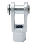 Heavy Duty Air Cylinder Clevis End Connector Y Type For Pneumatic Cylinders M16 Thread 78mm Length Foot Mount Iron Construction Industrial Grade Pneumatic Fittings For Cylinder Linkage, silver iron body