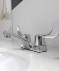 Commander Centerset Bathroom Faucet With 4 Inch Wrist Blade Handles Chrome Finish Go To Choice Lead Free Brass Construction