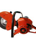 Close-up view of 6.8HP Petrol Demolition Saw With 2-Stroke Engine, Fast 5000 RPM Cutoff Saw for concrete cutting.