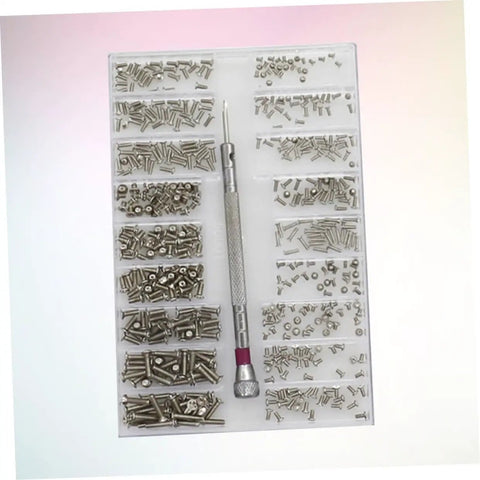 Miniature Electronics Screw Kit For Repairs With Assorted Tiny Screws For Glasses, Watches, and Small Devices in Storage Case