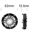 Front and side view of Compact 14 17 Servo Motor Speed Reducer With 52mm Gearbox Strain Wave Gear Harmonic Drive for Robot Actuators