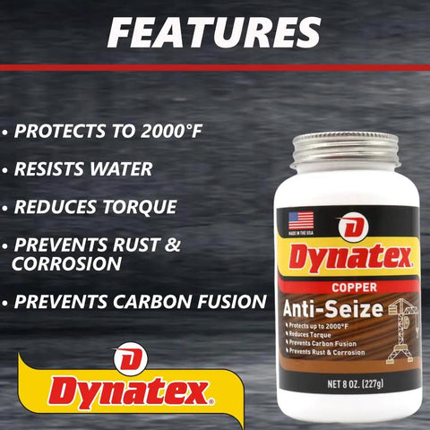 Heavy Duty Copper Anti Seize Paste 8 Oz Can Protects Against Extreme Heat Pressure Steam Water Prevents Galling Seizing Corrosion In Industrial Applications 6 Pack shown with features list