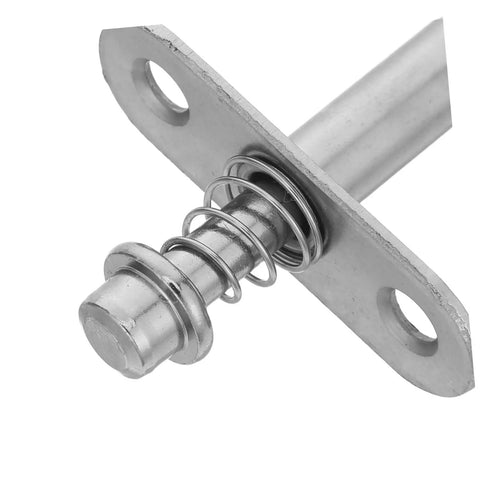 Close-up of adjustable spring loaded rotating pivot shaft for folding room dividers, heavy-duty metal construction.
