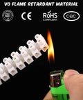 10 Piece White Terminal Blocks With 12 Position Dual Row Screw Terminals For Easy Wire Connection 4 Mm2 Wire Gauge 20 Amp 380V