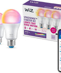 Lit Color A19 LED Bulbs 3 Pack With Sunset To Sunrise Automation, Motion Sensing, Voice Or App Control, Full Color 800 Lumen 60W Equivalent, Indoor Smart Home Ready, Matter Compatible