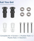 Stainless Steel Toilet Seat Screws Kit With Expanding Rubber And Plastic Nuts Universal Top Mount Bolts Replacement For Loose Hinges