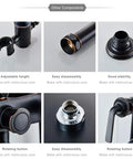 UMJIGF Shower System with Cold and Hot Water Wall Mounted Shower Faucet Set components showing adjustable height, rotating button, and good stability.