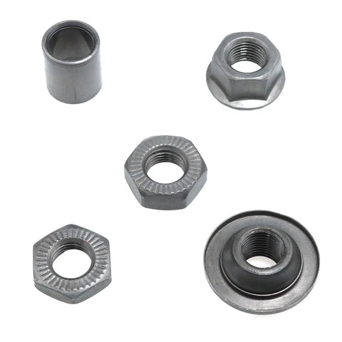 Durable Rear Bike Axle 240 Millimeter 9.45 Inches Three Eighths Inch Black 26 Tpi Hub Cone Lock Nut Washer Kit components
