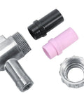 Pro Grade All In One Sandblaster Kit With Air Quick Adapter showing aluminum grip and ceramic nozzles for metal rims.