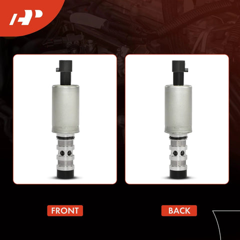 Front and back view of 2 Pc Intake And Exhaust Engine VVT Solenoid Kit For Chevy Cruze Sonic Trax Aveo Aveo5 Pontiac G3 Saturn Astra