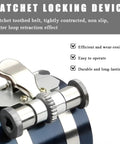 3 Inch Piston Ring Compressor Tool With Ratcheting Lock And Anti Reverse Gear close-up of locking mechanism