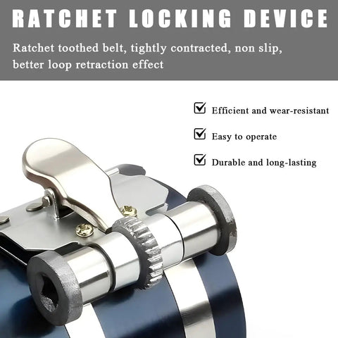 3 Inch Piston Ring Compressor Tool With Ratcheting Lock And Anti Reverse Gear close-up of locking mechanism