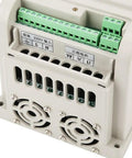 Back view of High Torque Variable Frequency Drive Five And A Half HP 220V Single Phase VFD Speed Controller for AC Motors connections.