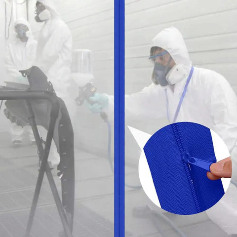 Heavy Duty Zipper Dust Barrier For Greenhouses And Tents Self Adhesive Zipper Gate 3 Inch By 7 Foot Construction Zipper in use