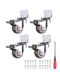 Rubber Swivel Silent Casters For Trolleys And Household Furniture Beds Move Easy With A Smooth Quiet Roll 360 Degree Swivel And Brakes Set