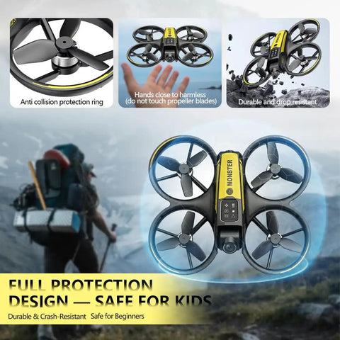 Beginner Kids Drone With Camera And Remote Control Brushless Motors For Quieter Power Optical Flow Hover One Key Takeoff FPV Video