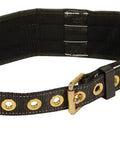 Heavy-Duty Padded Positioning Belt With Two D-Rings For Worksite Safety, Removable Seven-Position Belt, Black Blue, Medium