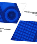Close-up of insulated magnetic work mat for electronics repair showing screw placement and magnetic zone