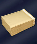 Bubble Mailers 16x22 CM Kraft Paper Self-Sealing Envelopes, 25 Pack stacked on a surface.